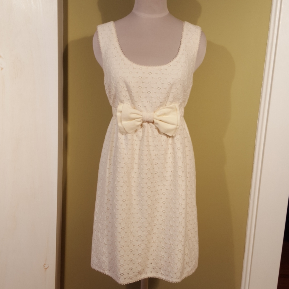 JUICY COUTURE Eyelet Ivory Sleeveless Bow DRESS 2